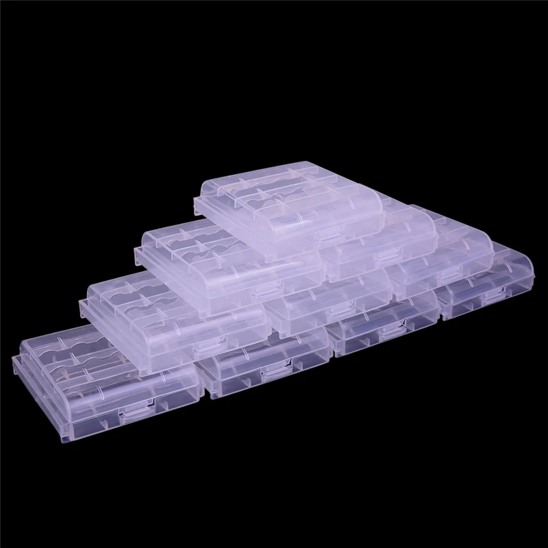 Nuevo estuche de plástico para 10 pilas AA/AAA con 4 ranuras, caja de almacenamiento, organizador de pilas recargables AA/AAA