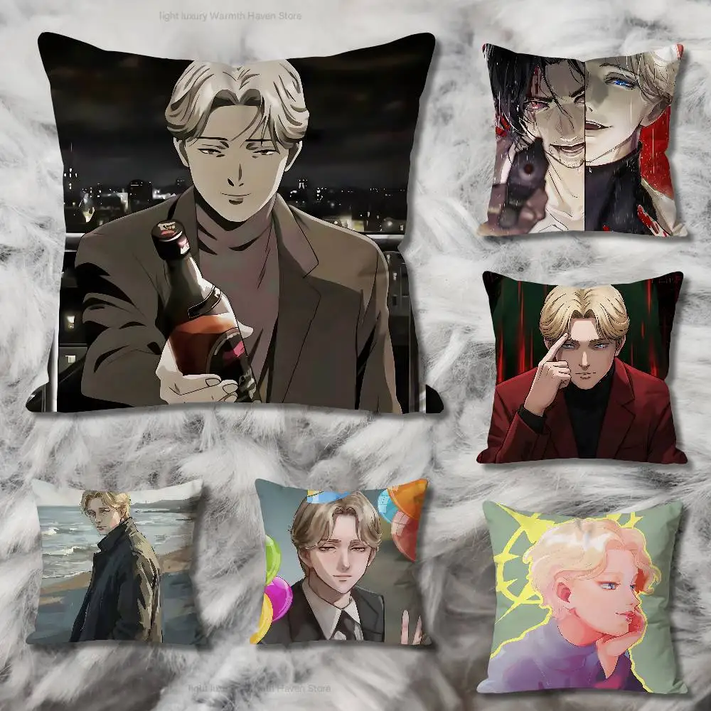 

J-Johan L-Liebert Monster Anime Celebrity Merchandise All-Match Printed Pillow Case Sofa Car Office Room Decoration Protector
