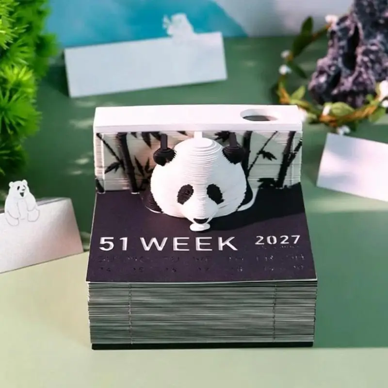 Sophisticated 2027 Desk Calendar Tear-away 3D Paper Design for Stylish Organizers