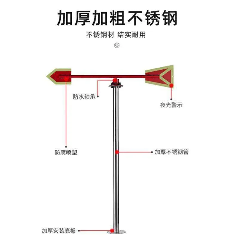 FXB-001 Stainless Steel Wind Vane Reflective Metal Roof Top Weather Direction Indicator Outdoor Garden Decoration Durable