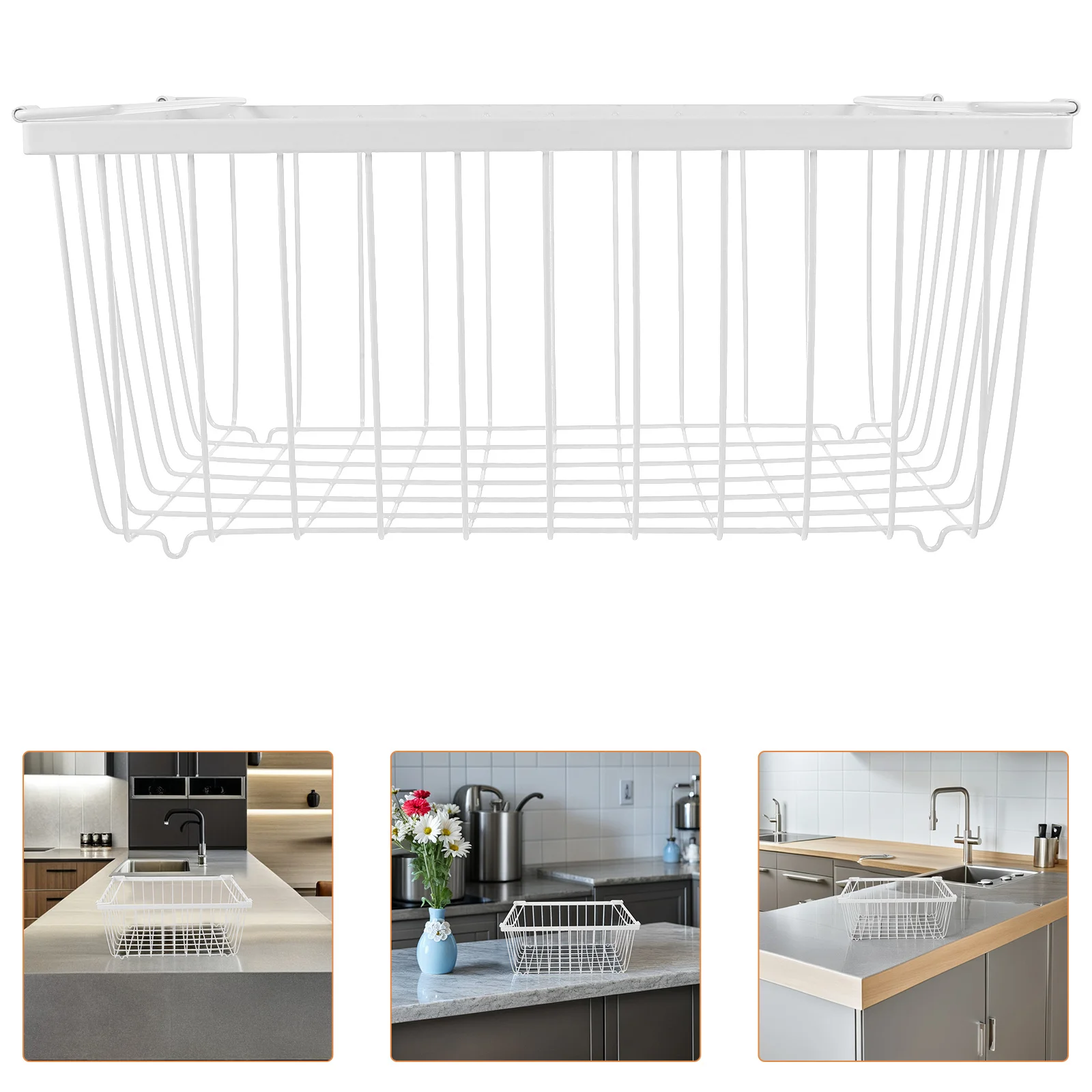 صندوق منظم للفريزر، سلة سلكية معدنية، مقابض قابلة للطي، صندوق عميق، حاوية تخزين للثلاجة قابلة للتكديس، سهلة الوصول