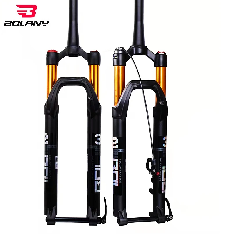 

BOLANY MTB Fork Thru Axle 15x100 Magnesium Alloy Barrel Shaft Air Fork 27.5 29 Inch Mountain Bike Suspension Fork 120mm Travel