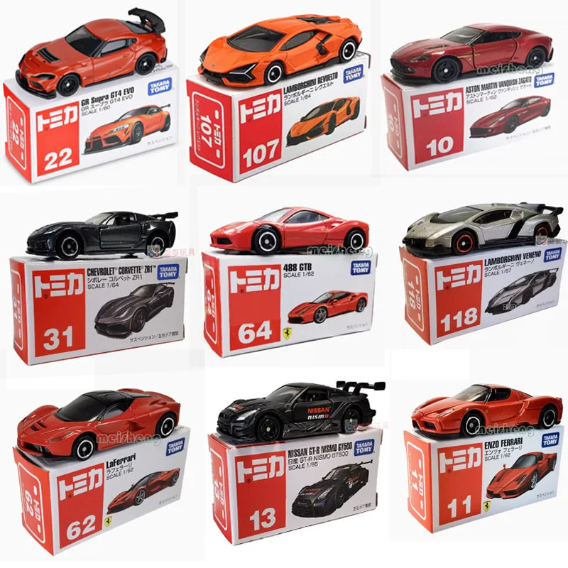 Original takara tomy tomica carro diecast liga modelo veículo brinquedos para meninos aston martin dbx ferrari laferrari roma nissan gtr nsx