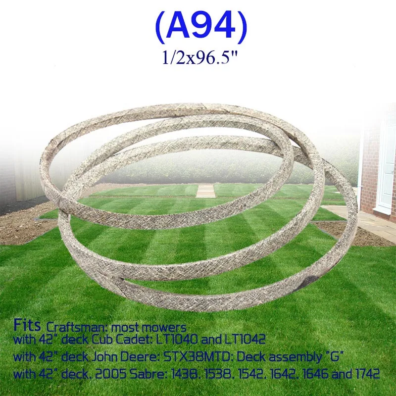 1Pcs A94 Aramid Cord Reinforced Deck Drive Mower V Belt 1/2 X 96 5 FIT FOR Cub Cadet 42 Inch Mower 754 04060 954 04060