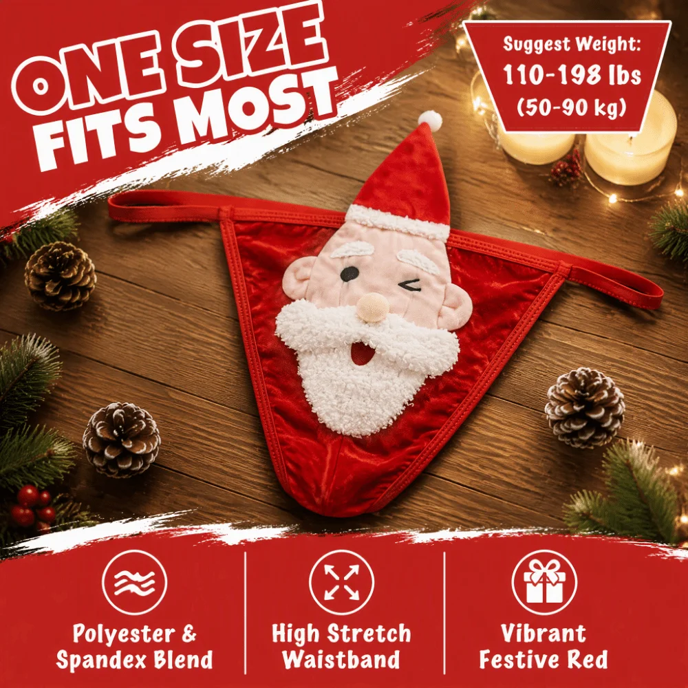Creative Low Waist Christmas Men Thongs Underpants Thin Strap Santa Claus T-back Red Male Briefs Xmas