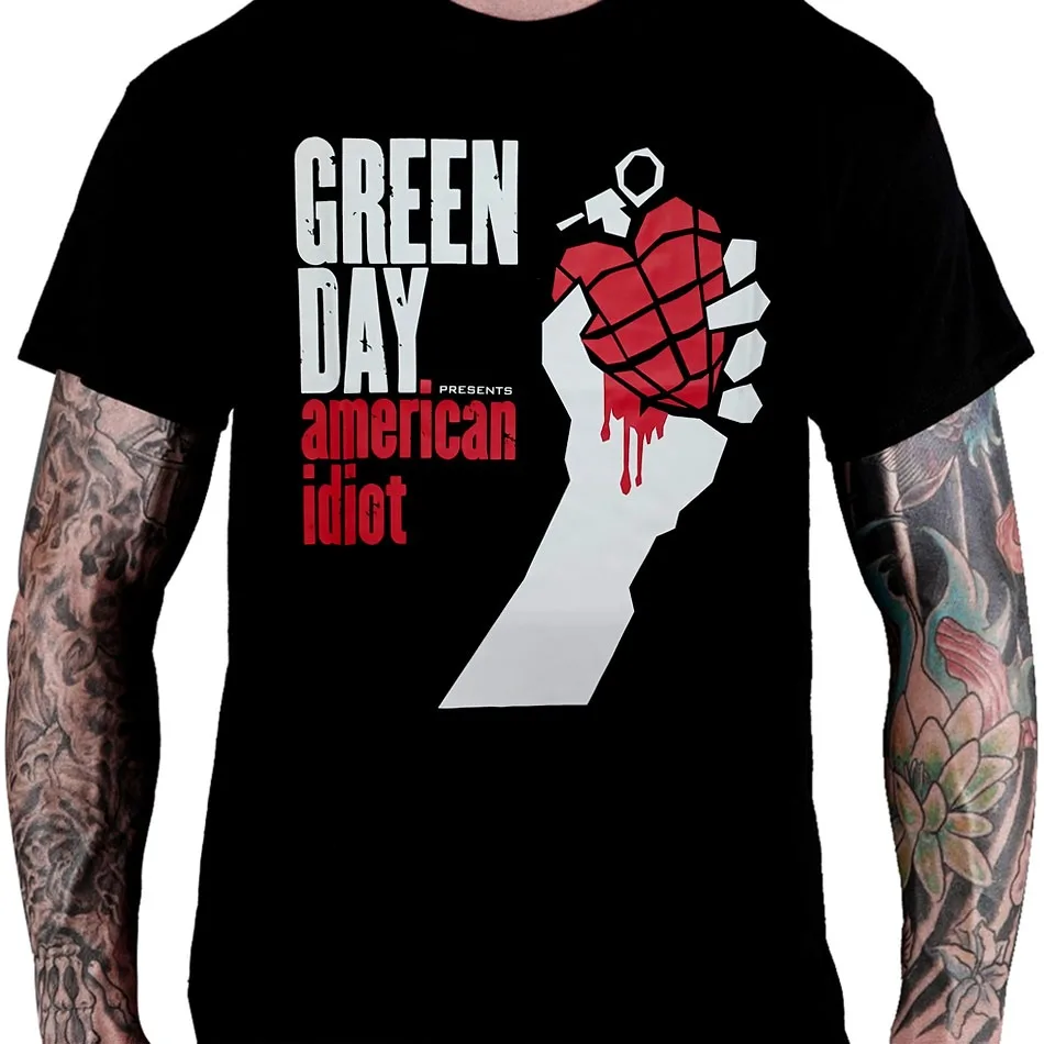 اليوم الأخضر الأمريكي الأحمق تي شيرت الرجال النساء قصيرة الأكمام المعادن روك باند Y2k بلايز العلامة التجارية تي شيرت ملابس للرجال الصيف الرياضة تيز