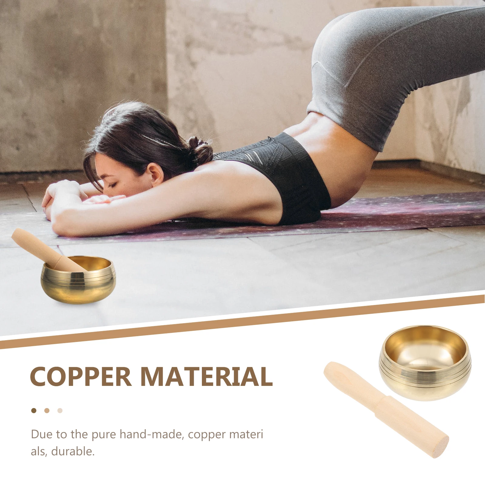 

Meditation Singing Bowl Set Tibetan Sound Bowl Wooden Mallet Healing Musical Instrument Relaxation Yoga H made Copper Wood Craft