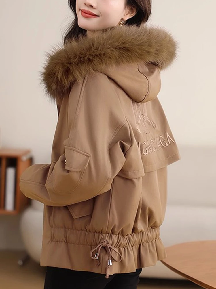 

Универсальная женская зимняя парка из хлопка, новая модель, укороченная, теплая верхняя одежда в корейском стиле, свободный крой, на молнии