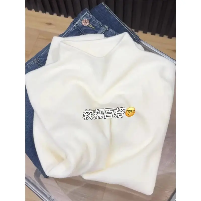 

Теплый женский вязаный свитер Sli с высоким воротником, интересный цветной базовый слой, облегающая внутренняя одежда на осень...