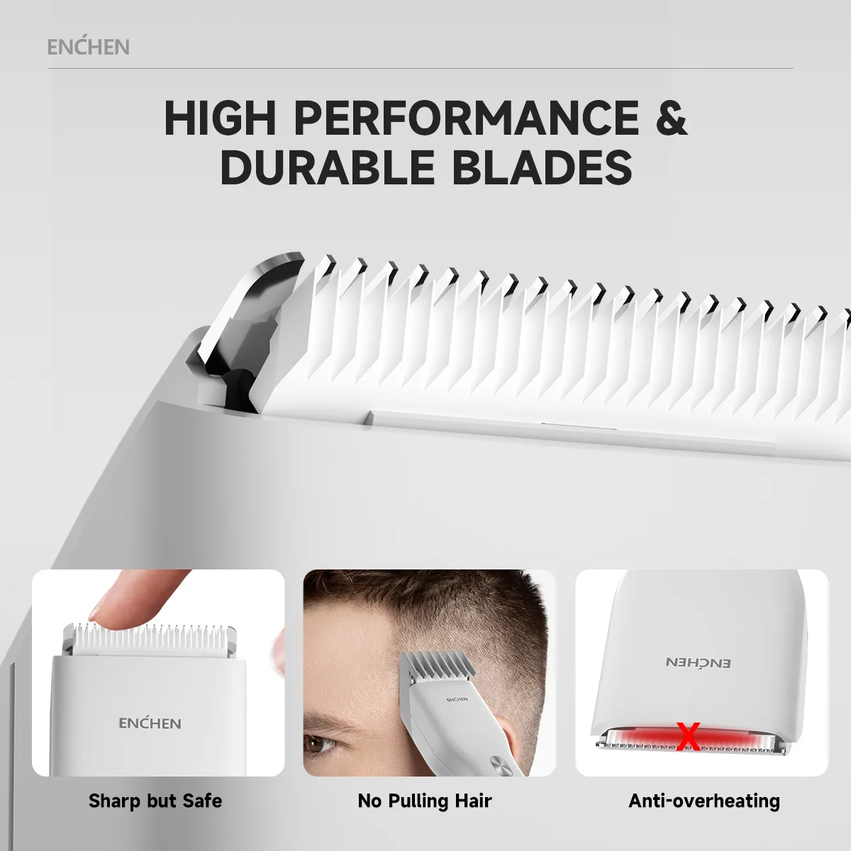 ENCHEN Hair Trimmer Hair Clipper Accessories Electric Hair Cutting Machine Professional Cordless Charging Ceramic Home - Boost image 3