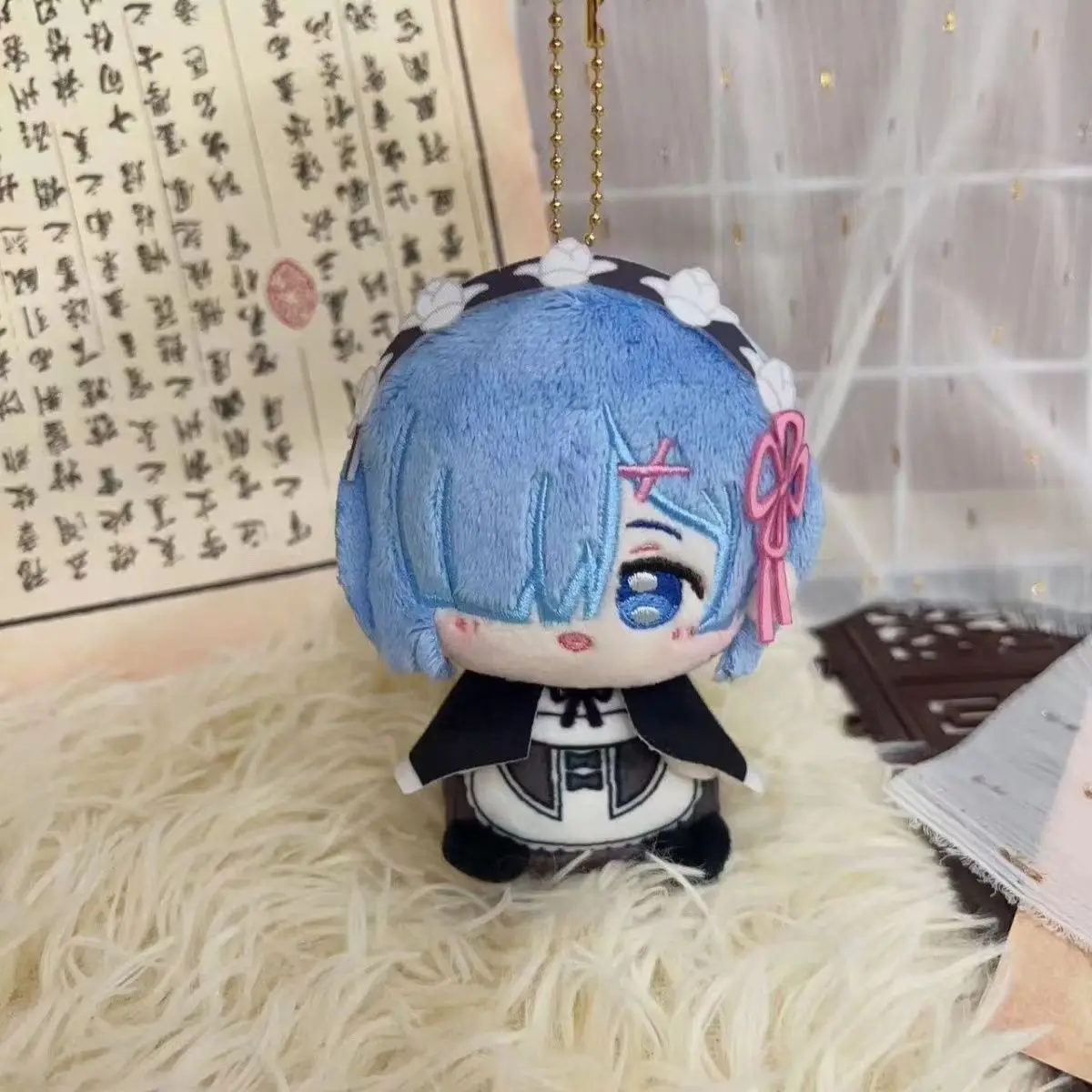 Re:Zero - Życie w innym świecie Rem Śliczna Figurka Pluszowa Wypchana Lalka Bawełniana Zawieszka do Plecaka Zabawka dla Chłopca Dziewczynki Brelok Prezent