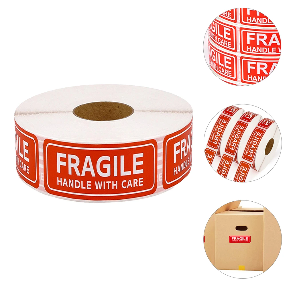 

150pcs Warning Labels Shipping Packing Care Sticker Red Adhesive Paper Packing Label Mailing Folder Tag