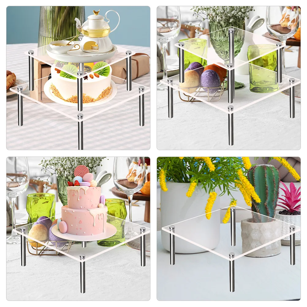 

2Pcs Acrylic Cake Stand Clear Display Stand for Cakes Cupcakes Muffins Dessert Display Holder Perfect for Home Cafe Restaurant