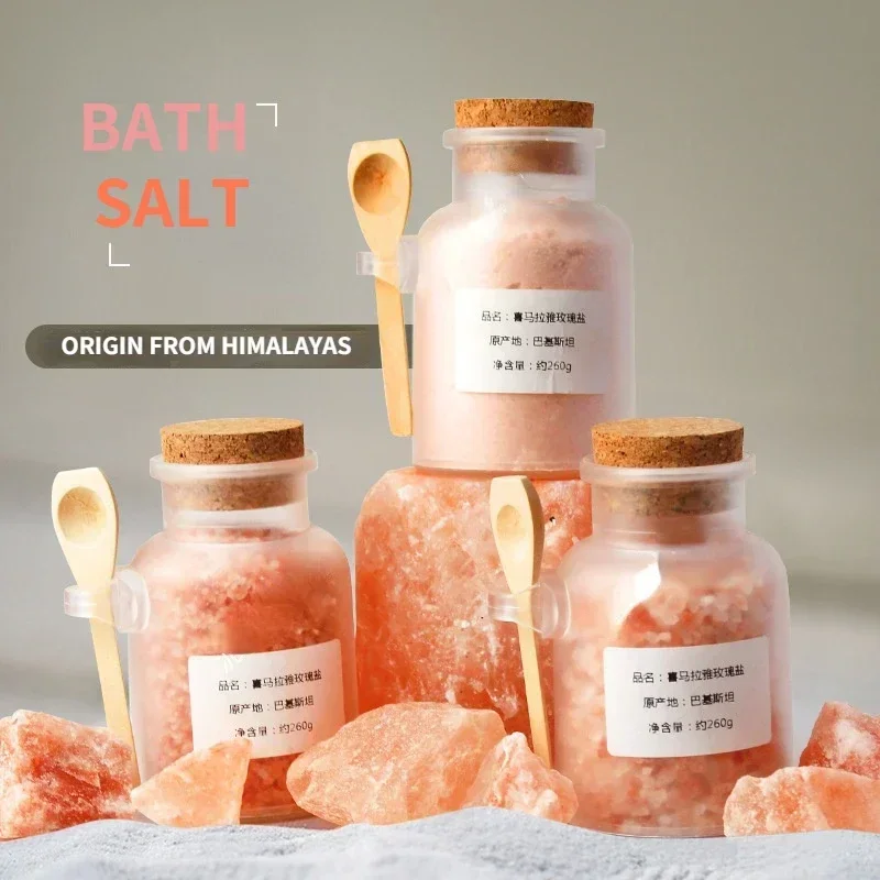 Himalayan Bath Salt 260g Bottle Dried Rose Red Foot Soak Aromatherapy Sand Original Foot Care Relaxing Mineral Salt