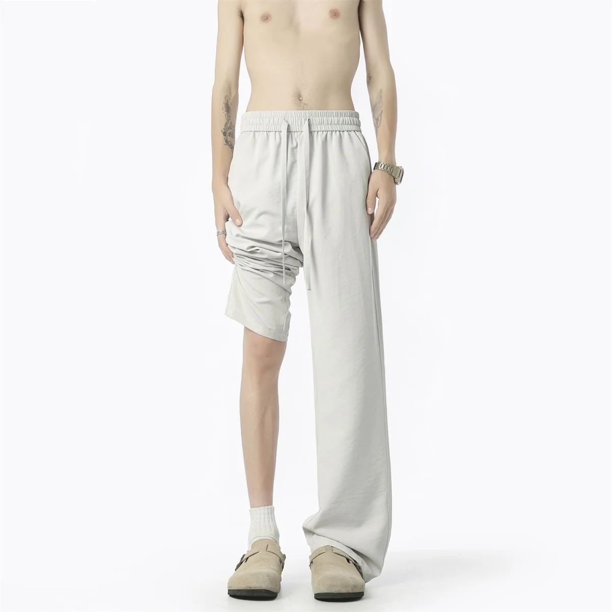 

Cleanfit Japanese Sle Men's Spor Casual Pants Summer Loose Straight Leg Wide Leg Qui Dry Versatile Urban Faion Trousers