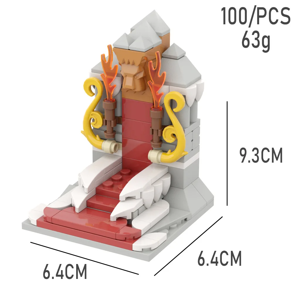 Bloques de construcción medievales del trono del líder MOC Monster World, juguetes de ladrillos de dificultades diferentes compatibles con LEGO