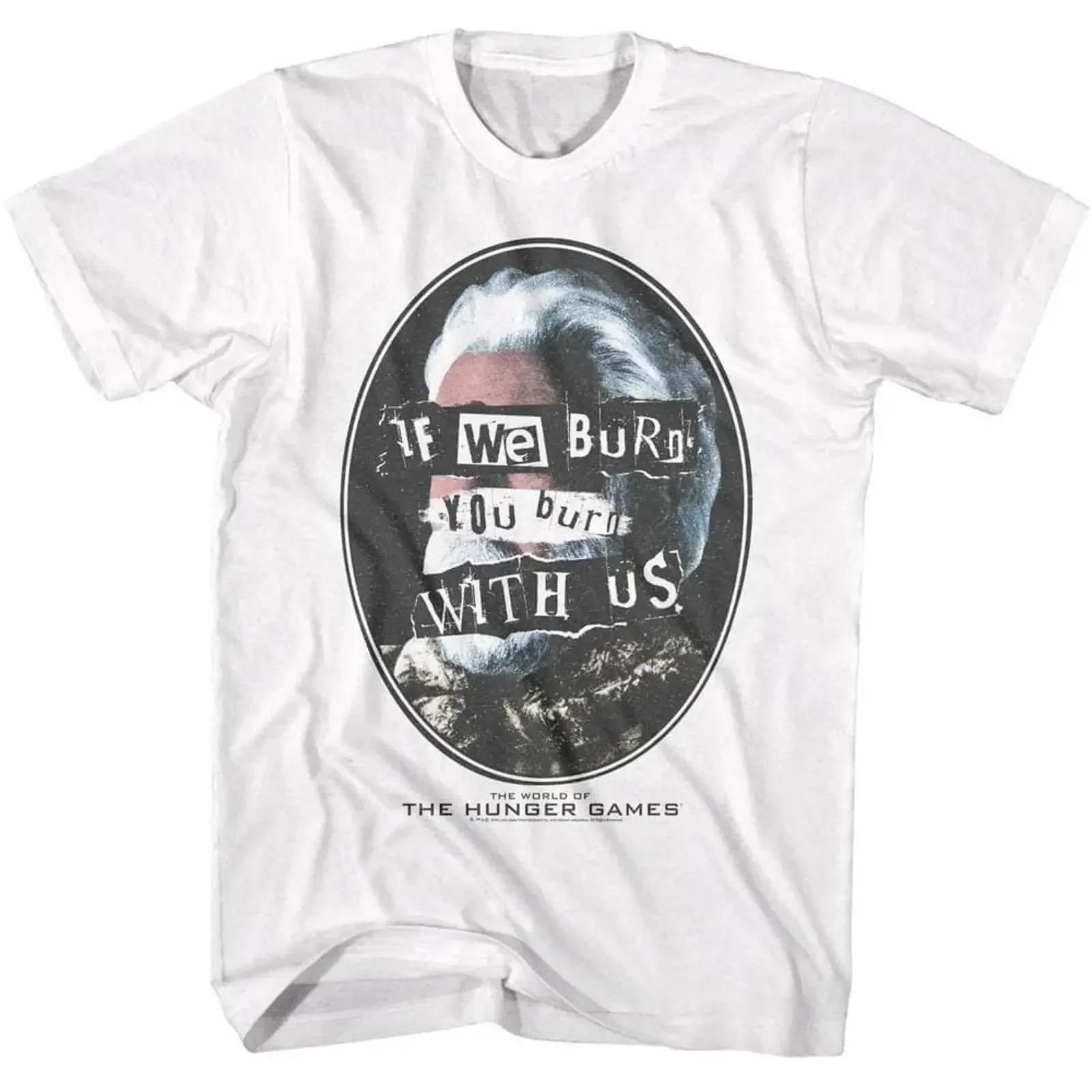Hunger Games If We Burn You Men's T Shirt vintage Washed designer clothes Comfortable homme Unisex Stylish graphic Versatile