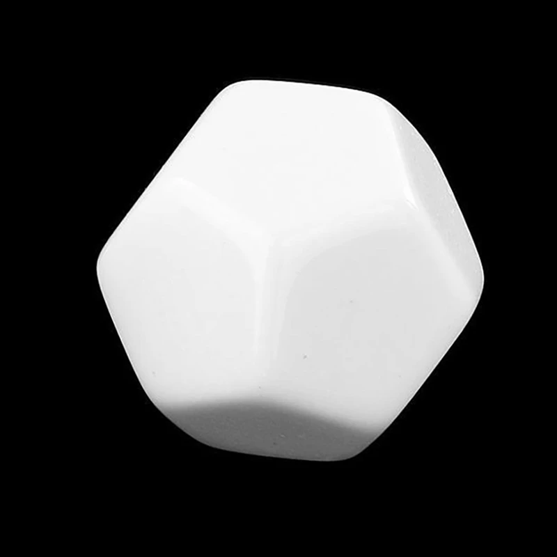 15 Pack 22MM Blank White Dice Set Acrylic Rounded D12 Dice Cubes For Game,Fun,DIY Sticker And Math Teaching