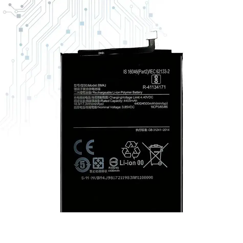 Batería de teléfono móvil de alta calidad premium de repuesto 4500mAh BM4J para Xiaomi Redmi Note 8 Pro Note8 Pro 3