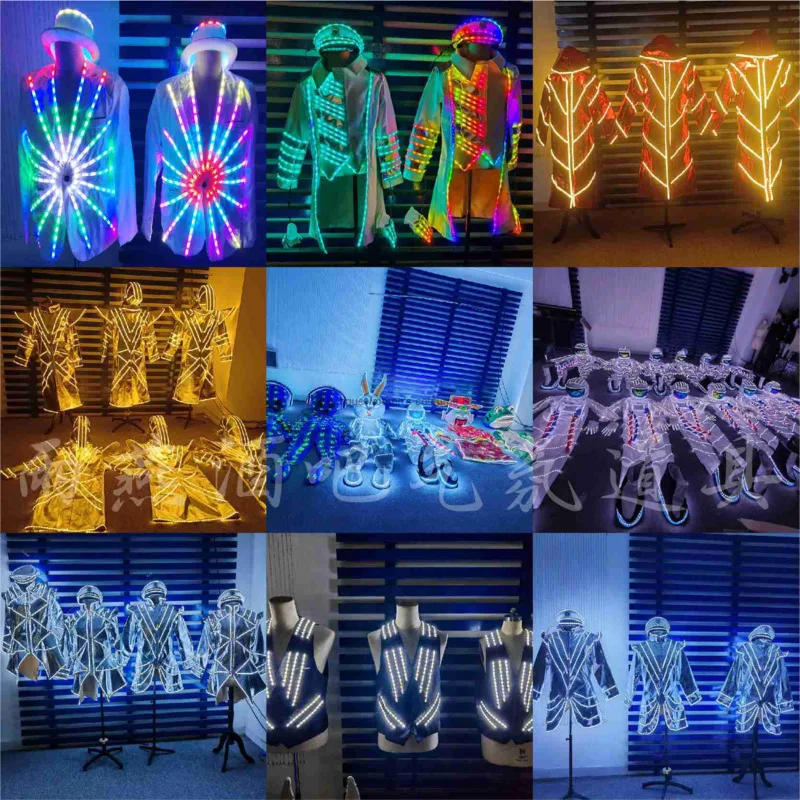 

Рождественский косплей-бар с подсветкой, винный костюм, костюм космонавта, ночной клуб, КТВ, сценический реквизит, костюм для выступлений, костюм с подсветкой