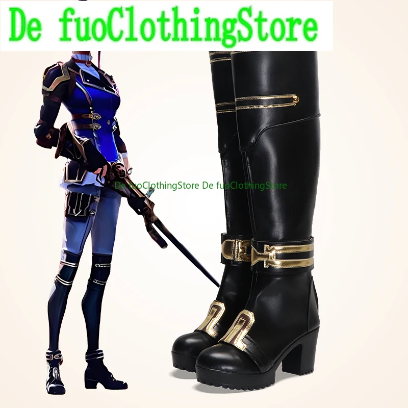 

De Fuo Clothing Store Cosplay Shoes League of Legends Arcane 2 Two Cities Battle Arcane 2 Policewoman Caitlin Cosplay High Heels
