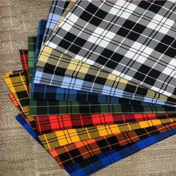 Plaid Fabric Stretch By The Meter for Clothes Skirt Diy Sewing Twill TR Fashion Soft Summer Thin Colorful Red Blue Textile Thick