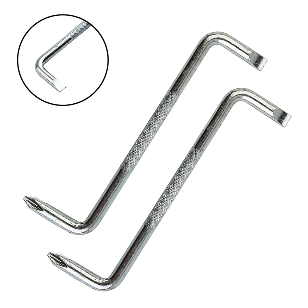 2PCS Z Type Slotted Cross Screwdriver Magnetic Tip Screw Driver Repair Tool 6mm Right Angle Elbow Cross Screwdriver Hand Tools