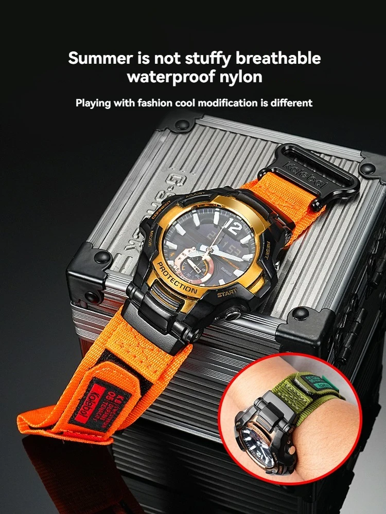 GRB100 Sport Canvas strap For Casio G-SHOCK Airmaster Generation 5536 GR-B100-1A2/3/4/GB Modified  Outdoor Nylon men's watchband