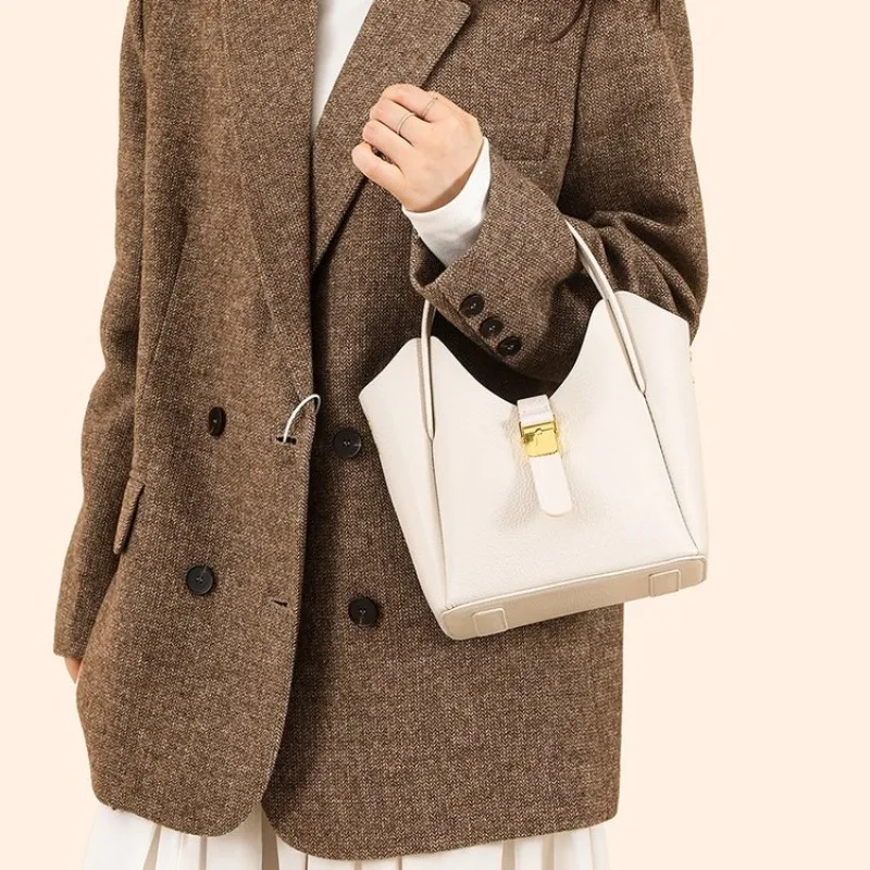 

Кожаная сумка через плечо для коротких поездок, высококачественная, в парижском классическом винтажном стиле, повседневная сумка-тоут кросс-боди, удобная женская сумка для выходных и поездок на короткие расстояния