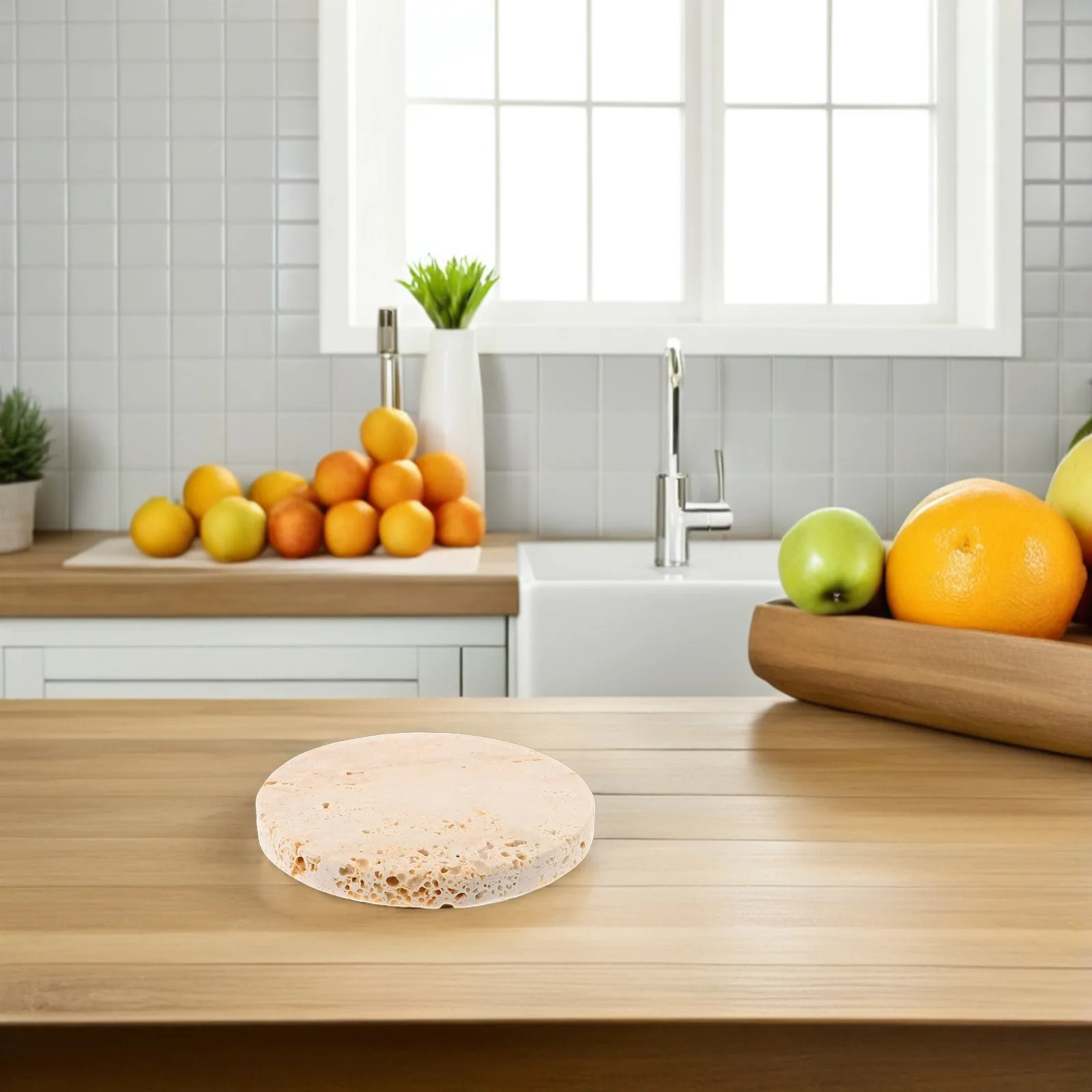 

4Pcs Round Stone Drink Coasters Non- Coasters for Desk Kitchen Office Home Decor Japanese Style Coaster for Desk