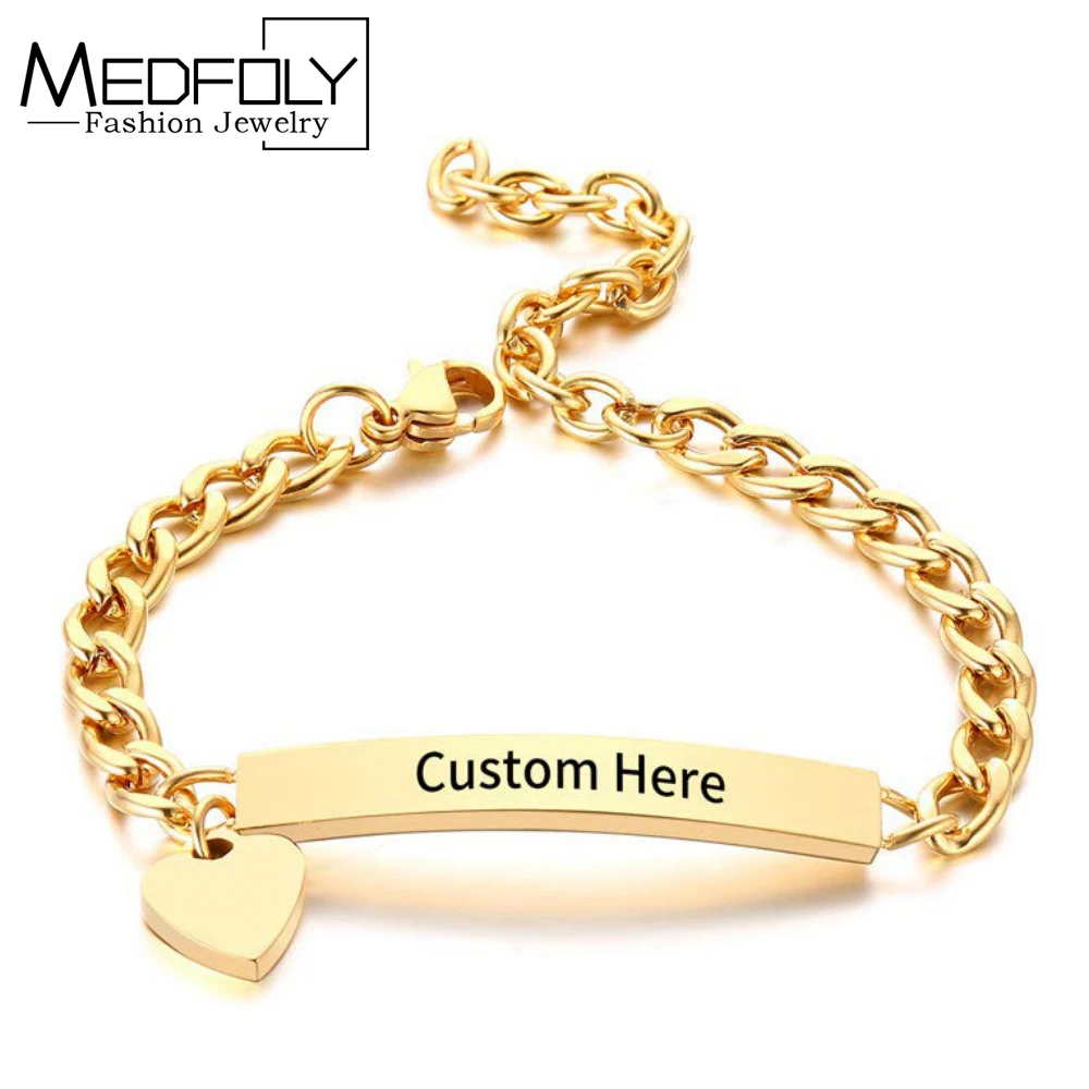 

MEDFOLY 12cm 18cm Engraved Kid Name for Daughter Son,Personalized Adjustable Engraving Delicate Hand Stamped Bracelet for Women