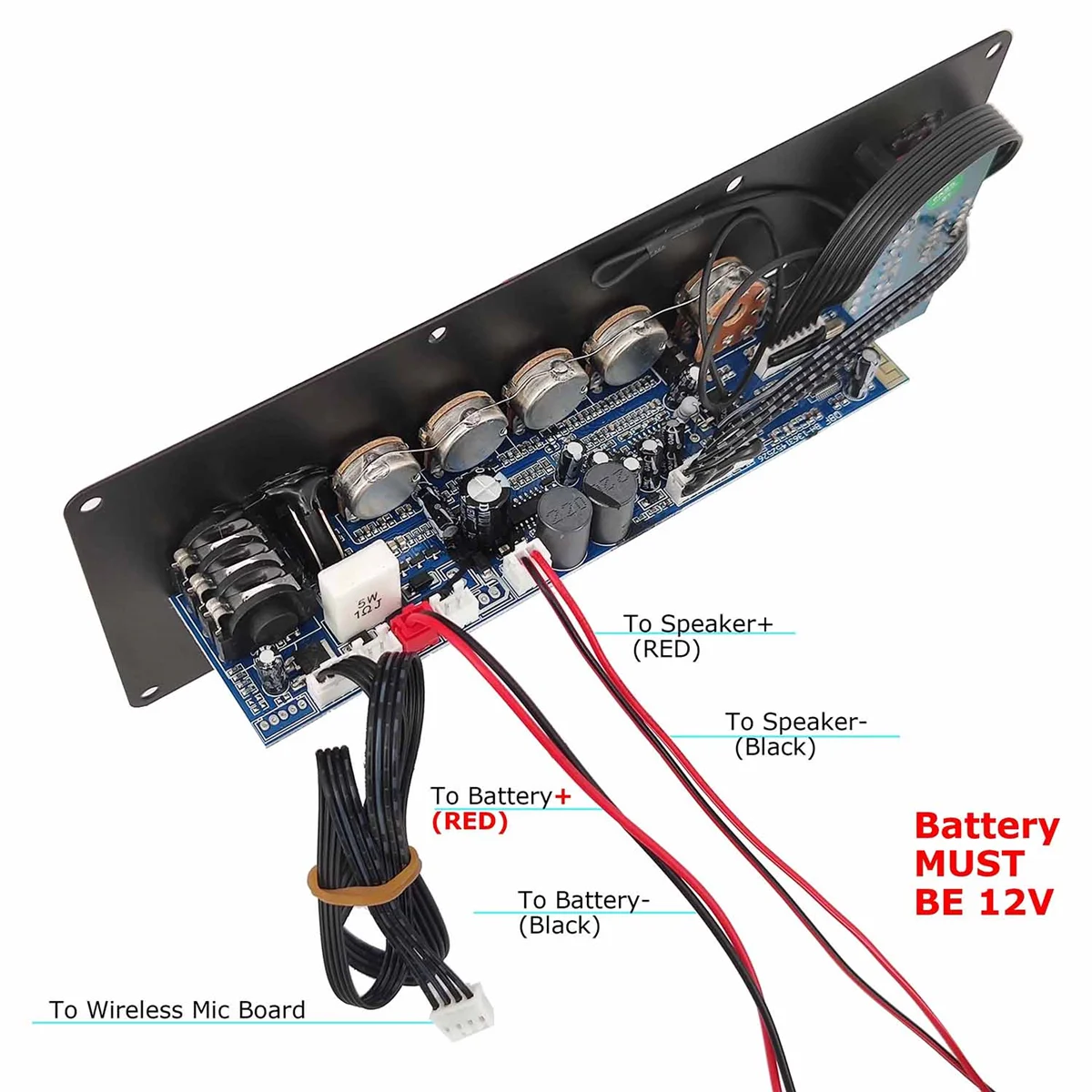 บอร์ดเครื่องขยายเสียง12V ลำโพงเต้นสี่เหลี่ยมรองรับบลูทูธ AUX TF-Card U-Disk บันทึกลำโพง6-12นิ้ว