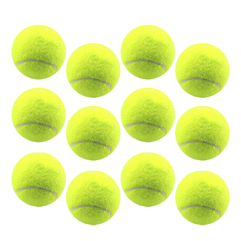 

12pcs Training Durable Felt Tennis Balls Comfortable Training Tennis Balls Control Practice Accessories Machine