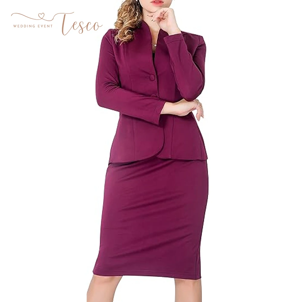 

Tesco Customized 2 Piece Women's Formal Office Business Work Jacket Skirt Suit Set