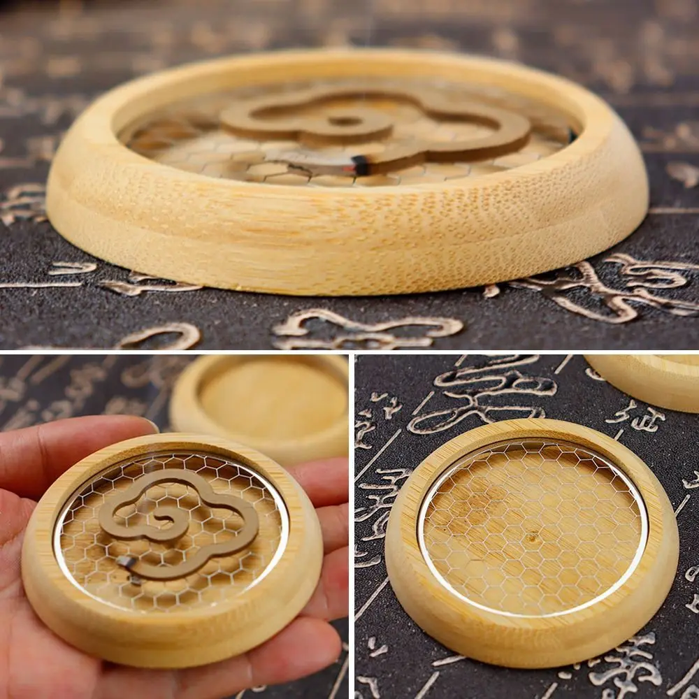 Fashion Incense Burner Holder Wooden Bowl Type Mini Mosquito Coil Rack Sandalwood Censer Home Office Furnishings Decor