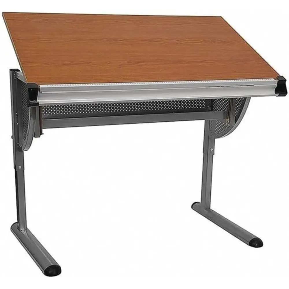 Adjustable Height Dining Table with Pewter Edge