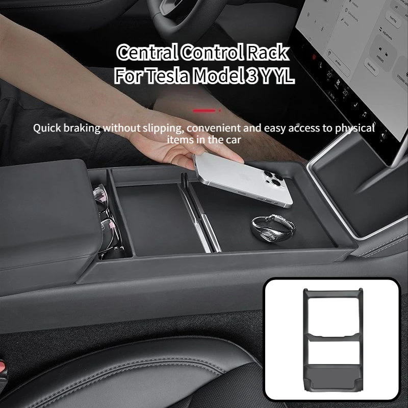 Update Central Control Panel Storage Box for Tesla Model 3 Y Juniper Highland Model YL 2026 Separated Space Decor Accessories