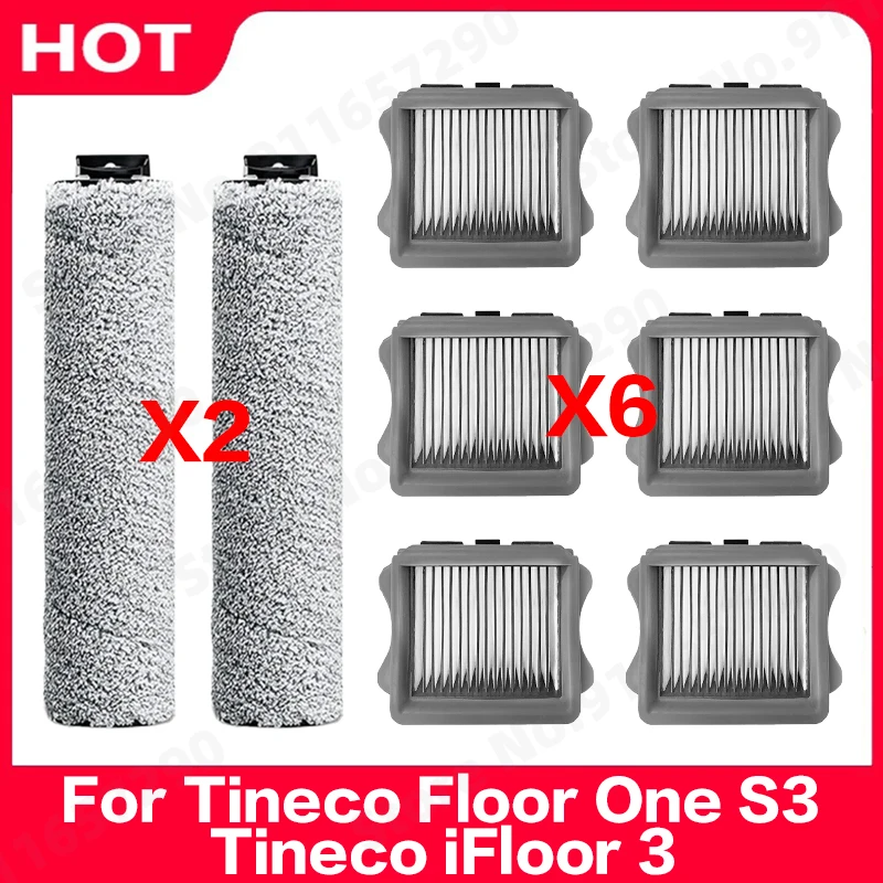 For Tineco iFloor 3 Floor One S3 Cordless Wet Dry Floor Washer Handheld Vacuum Spare Parts Roller Brush Hepa Filter Accessories