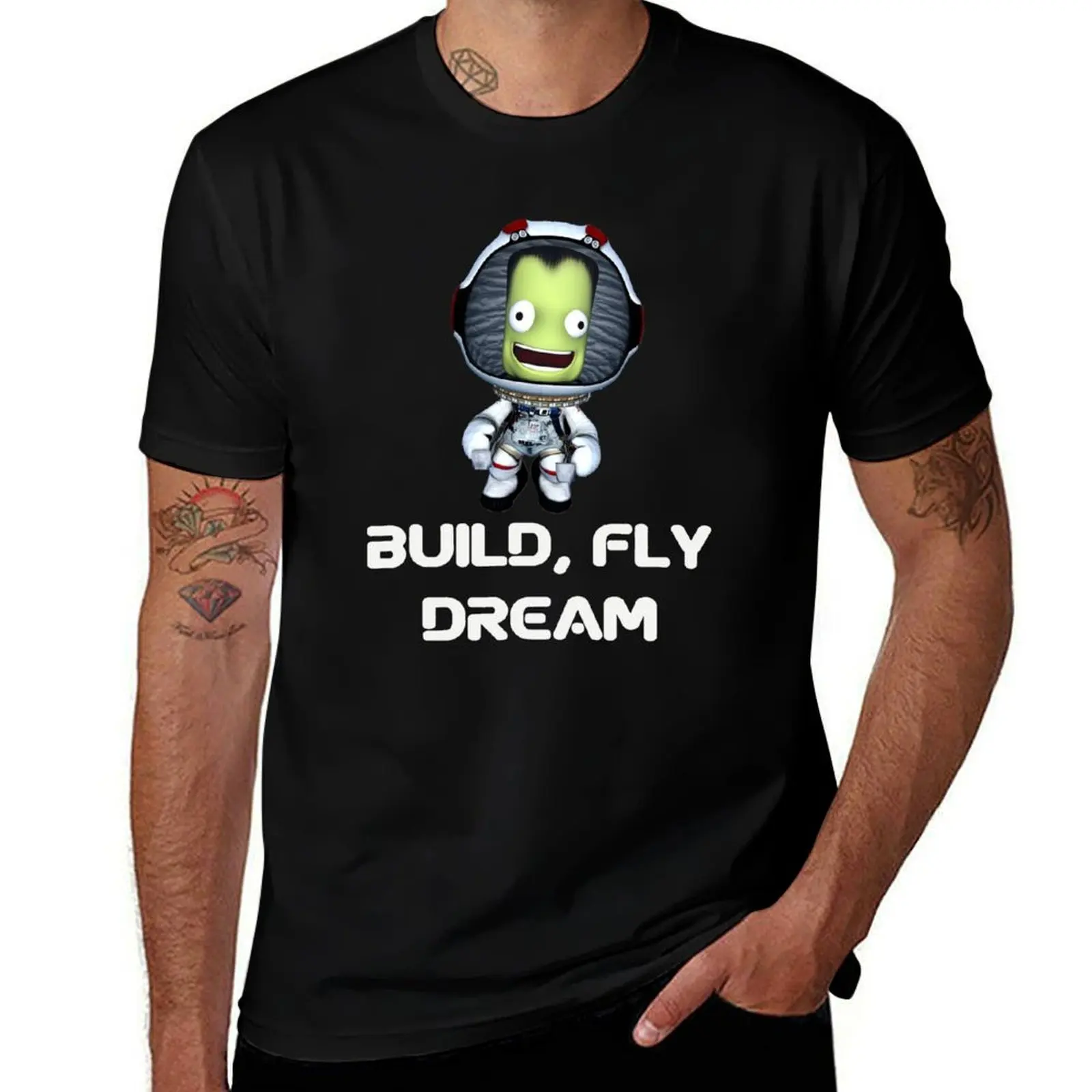

build fly dream crash , Kerbal space program T-Shirt cotton t shirts man 100% funny t shirts man T-shirt