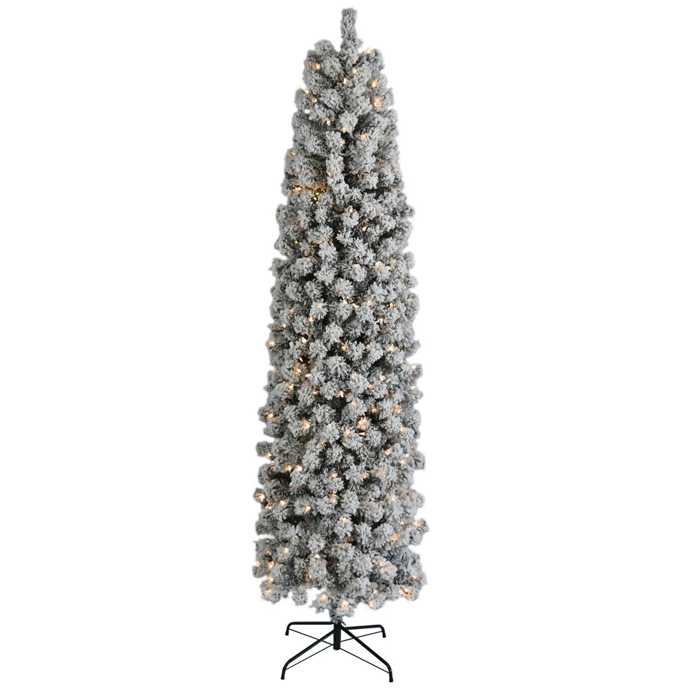 

7.5ft Christmas Tree PVC Material Green Flocking 350 Warm Color Clearance Lights 641 Branches Christmas Tree