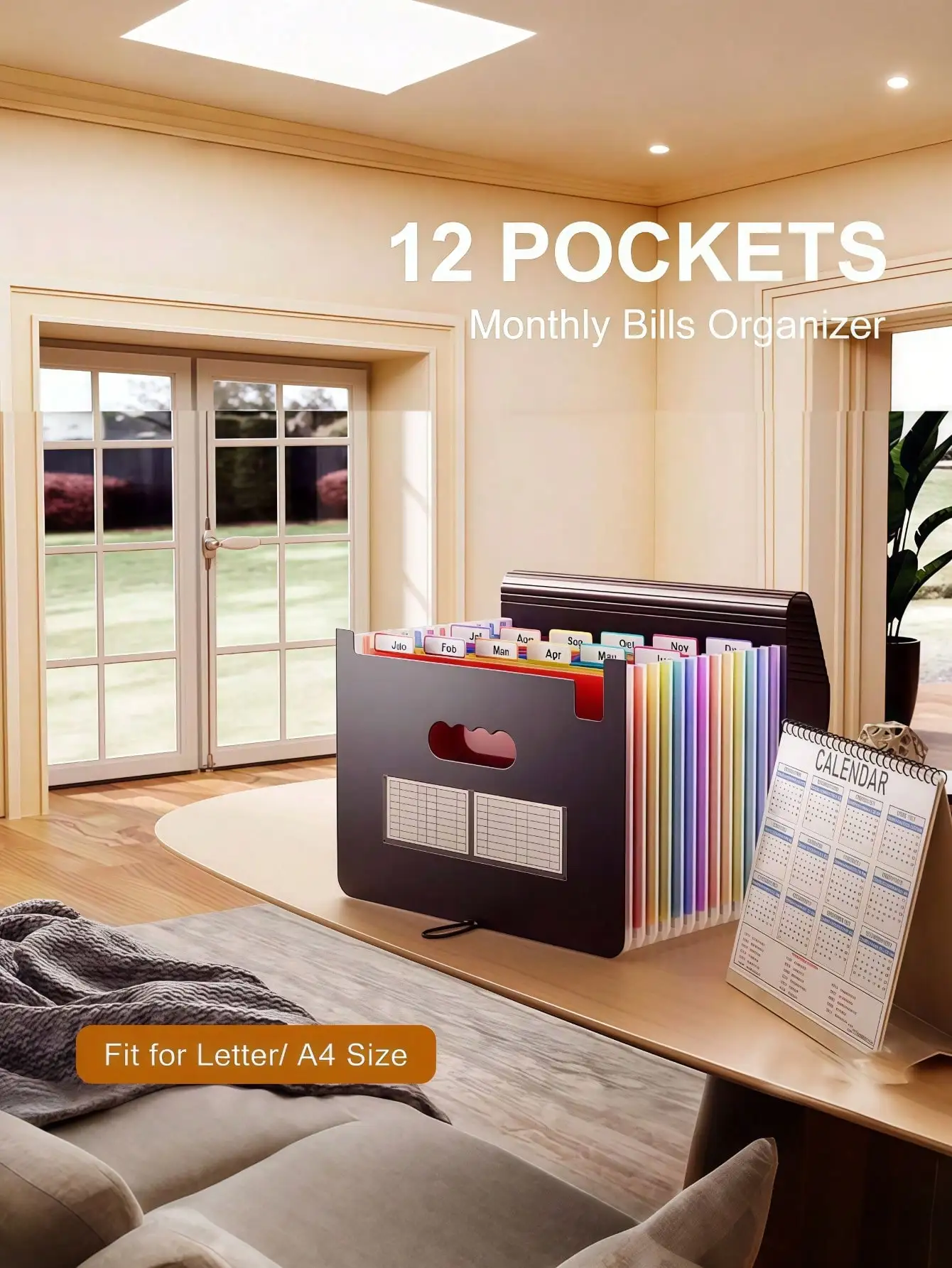 Akkordeon-Aktenordner mit 12/24/36 Fächern – Rechnungs- und Quittungsorganisator im A4-Format