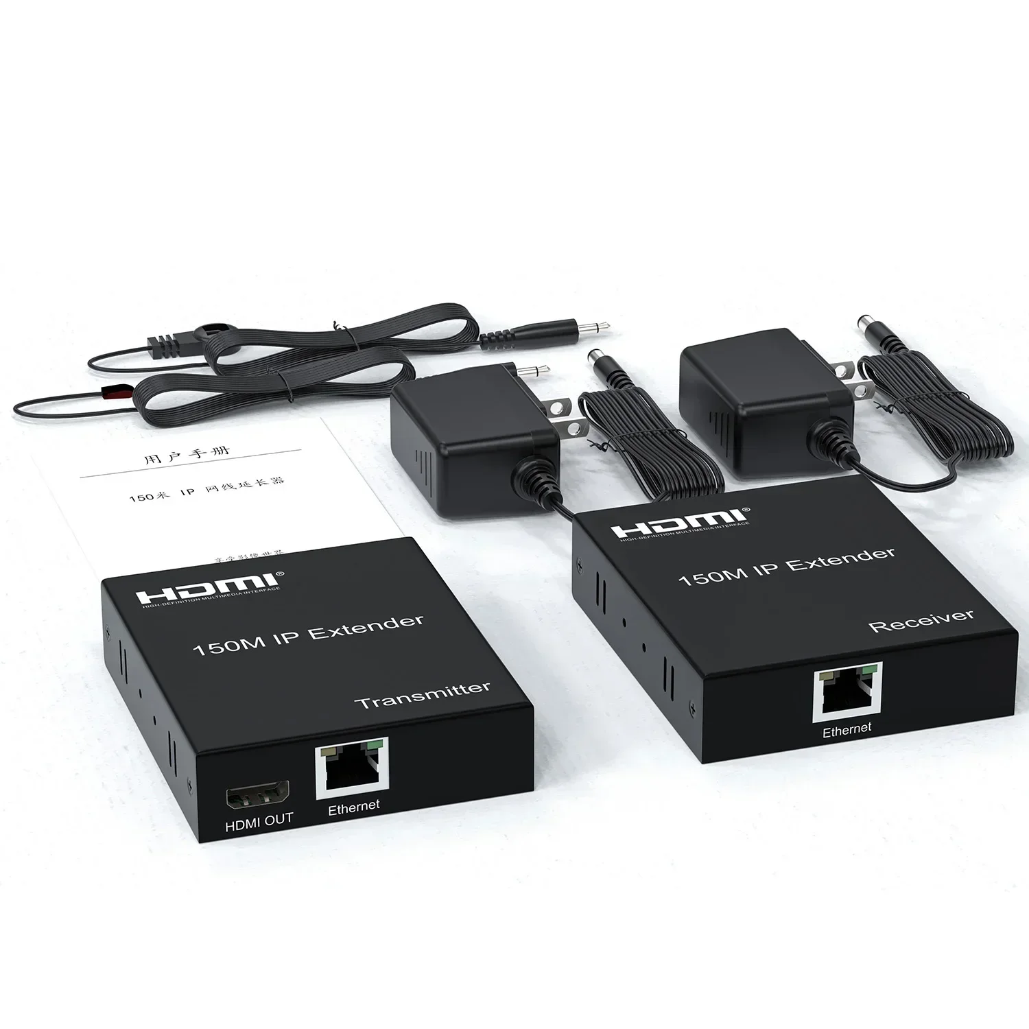 1080p 150m IP Extender with HDMI Loop HDMI To RJ45 Ethernet Extender Video Transmitter Receiver Over Cat5e Cat6 Cable Extension