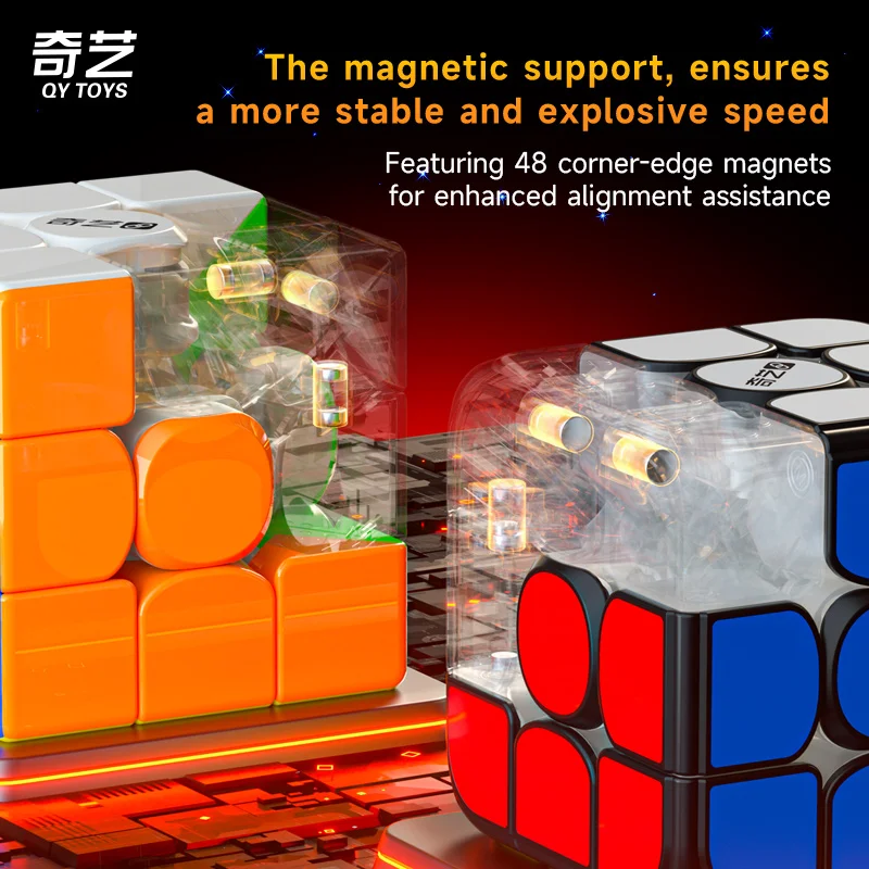 2024 versi baru QiYi Ai Smart Magnetic Magic Cube 3x3x3 profesional Speed Puzzle 3x3 × 3 mainan anak-anak QY Speedcube Cubo Magico