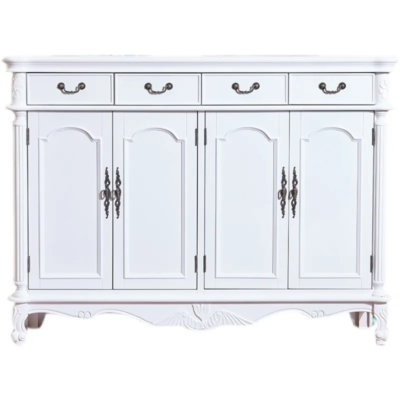 

American European style furniture vintage light blue white brown movable partition