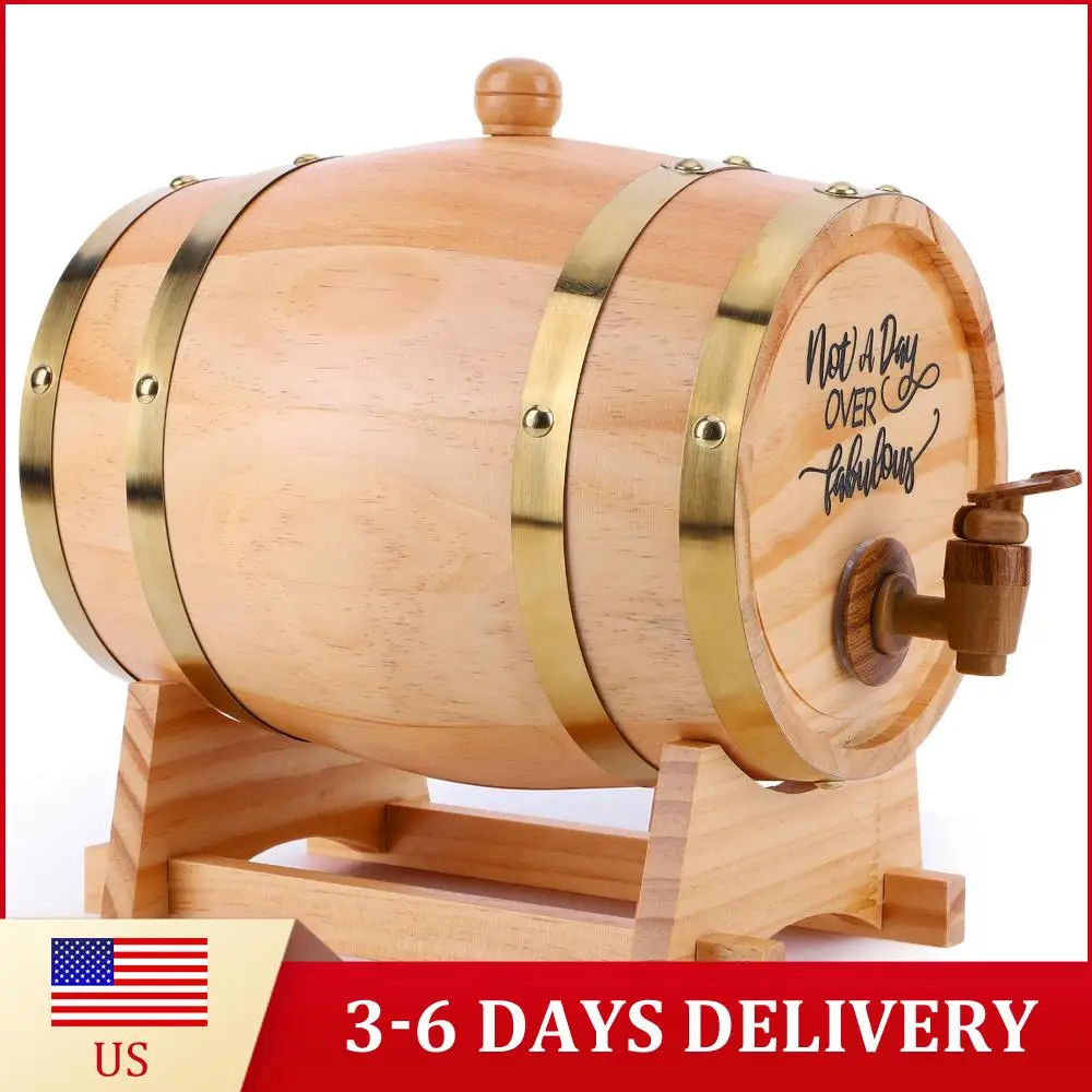 

3L Engraved Whiskey Barrel with Stand and Spigot Wooden Whiskey Barrel Wine Barrel for Cocktails Bourbon Rum Tequila Beer