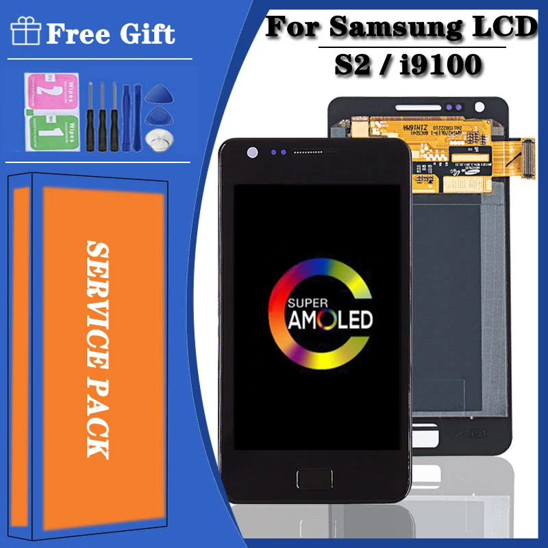 

4.3" New For SAMSUNG S2 i9100 I9100 LCD Display Touch Screen Frame Digitizer For Samsung S2 i9105 Assemble lcd