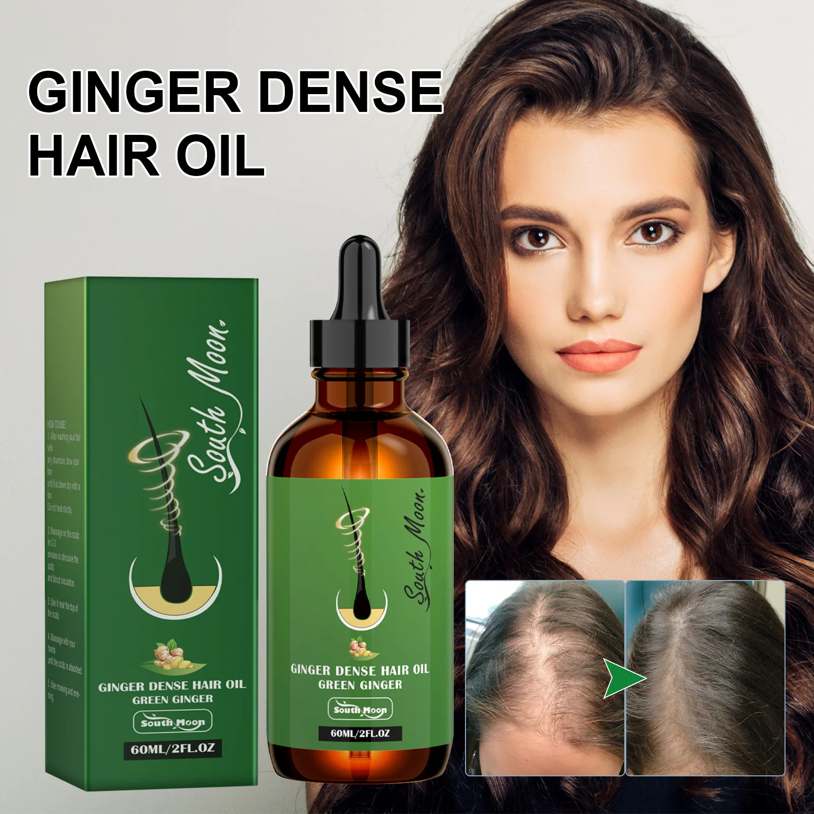 

Ginger Dense Hair Growth Oil Hair Repair Dry and Damaged Hairs Anti-Fall Strong Hairs Fixing Essential Oil Hair Growth Products