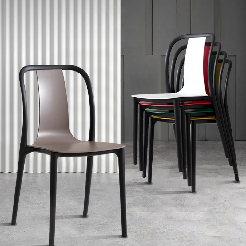 

Plastic Chair Nordic Chairs Modern Dining Stackable Backrest Chaise Salle A Manger Kitchen Furniture Nordique Kryetari Room Home