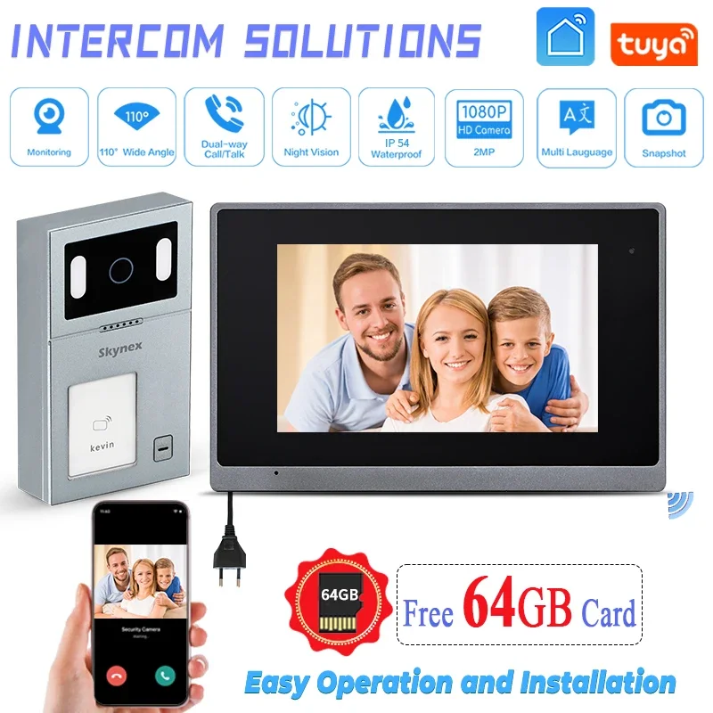 

Top Fashion Video Intercom For Home Tuya App Villa Apartment Intercom Phone For Home Office Hotel