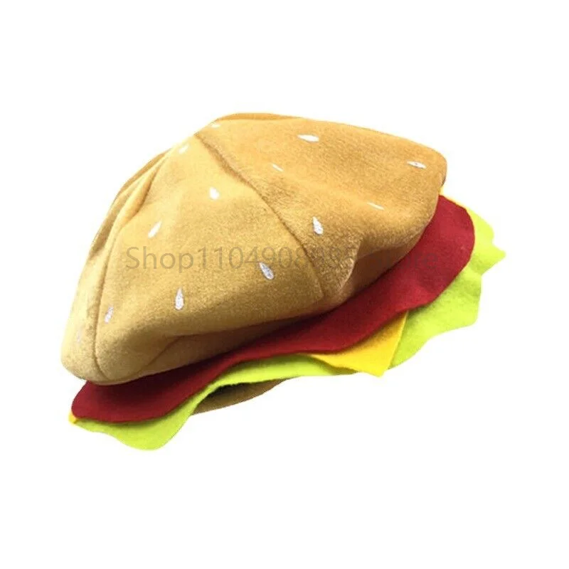 لطيف مضحك الوجبات السريعة يتوهم قبعة الملابس والاكسسوارات واللباس قبعة همبرغر تأثيري حلي الغذاء قبعة الطرف #2
